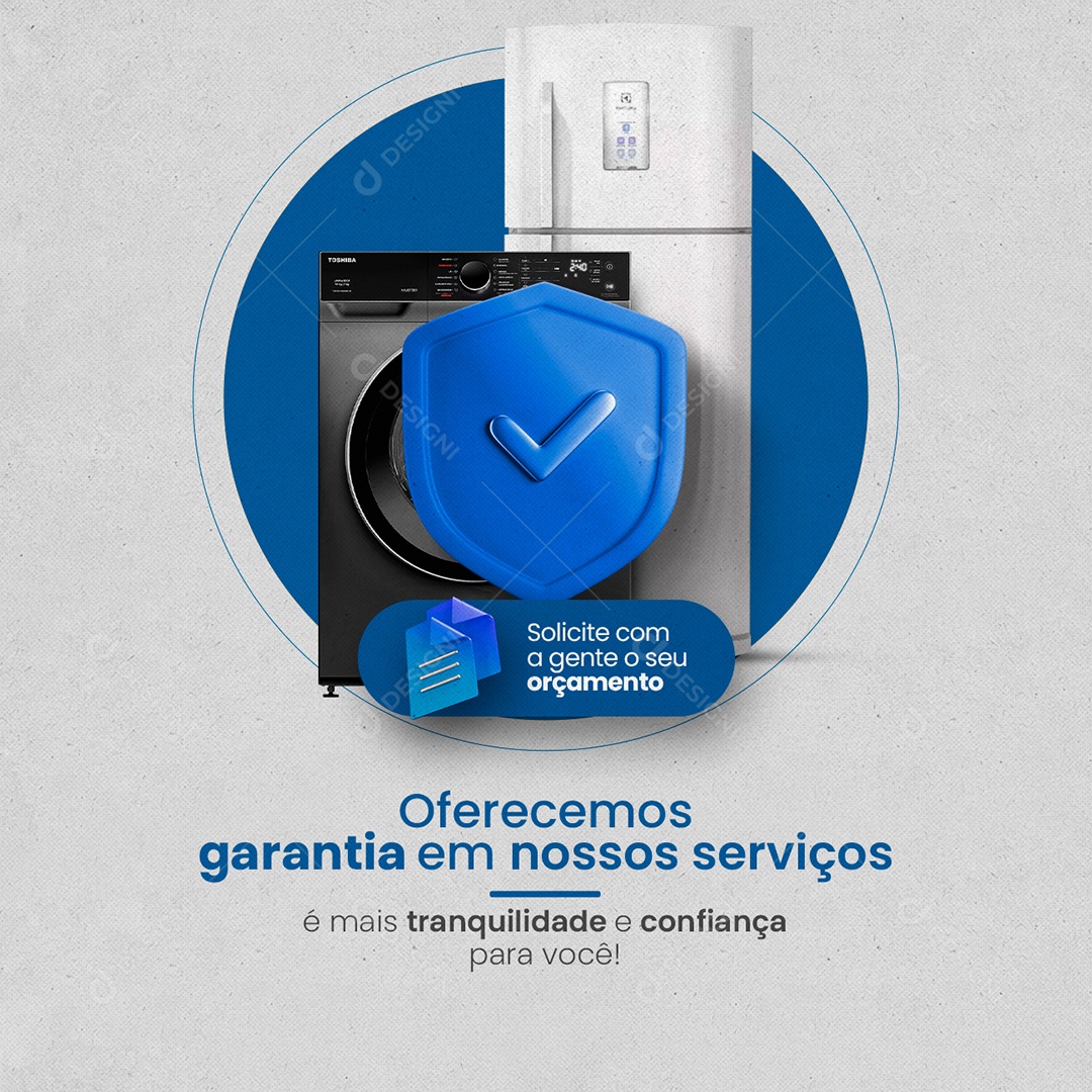 Oferecemos Garantia Em Nossos Serviços Consertos Social Media PSD Editável