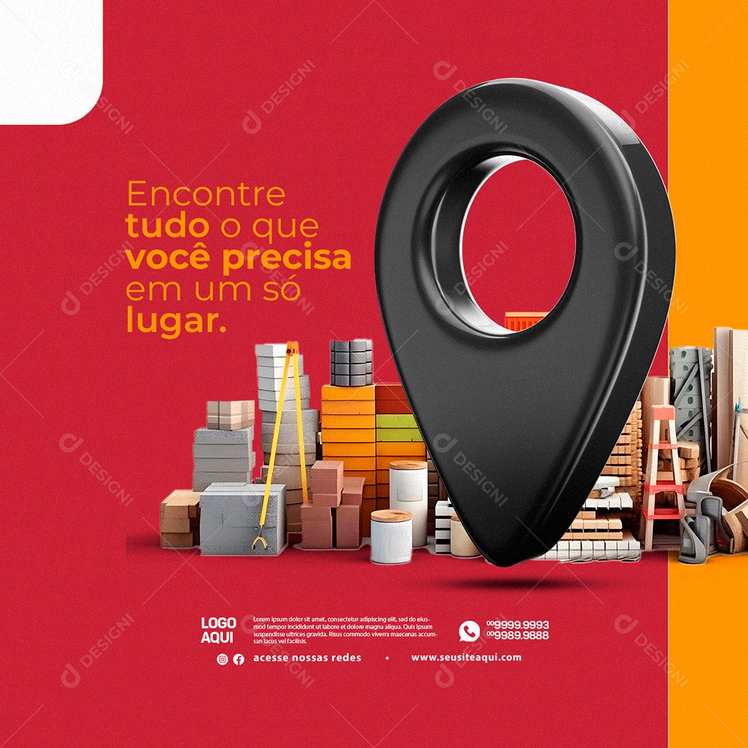 Encontre Tudo O Que Você Precisa Em Um Só Lugar Materiais De Construção Social Media PSD Editável