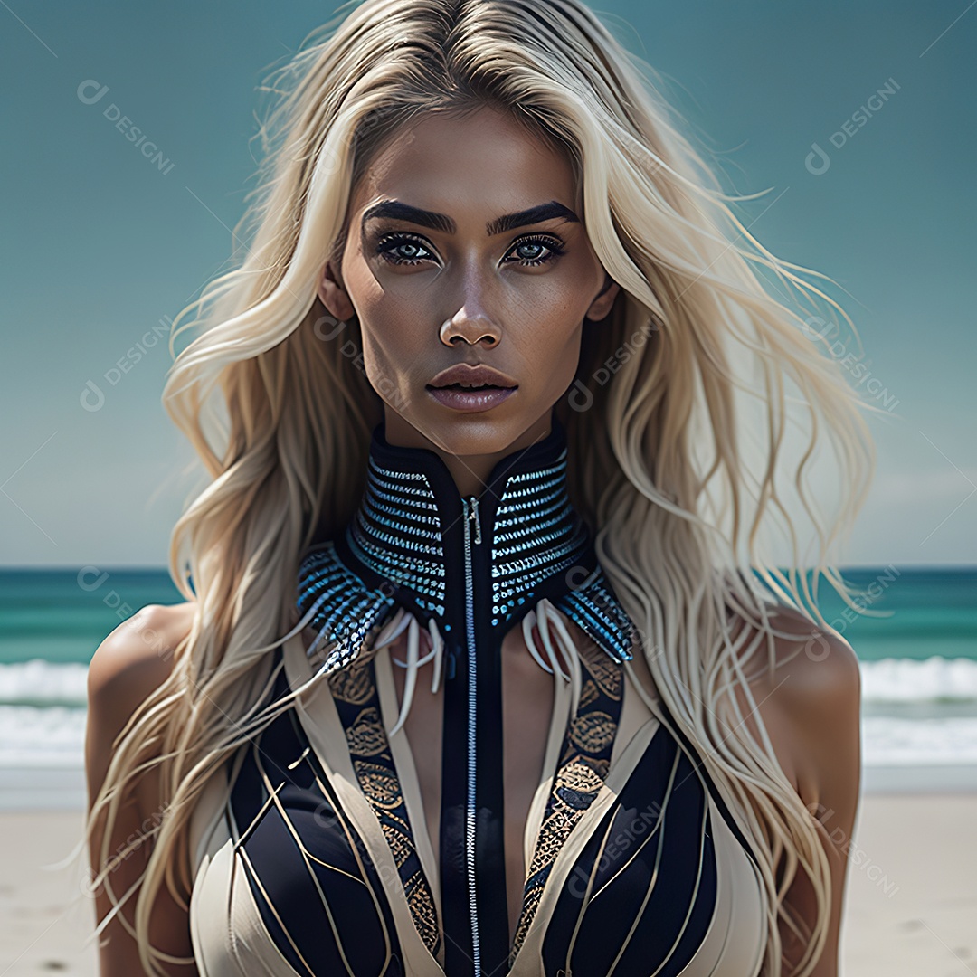 Imagem realista de linda mulher jovem