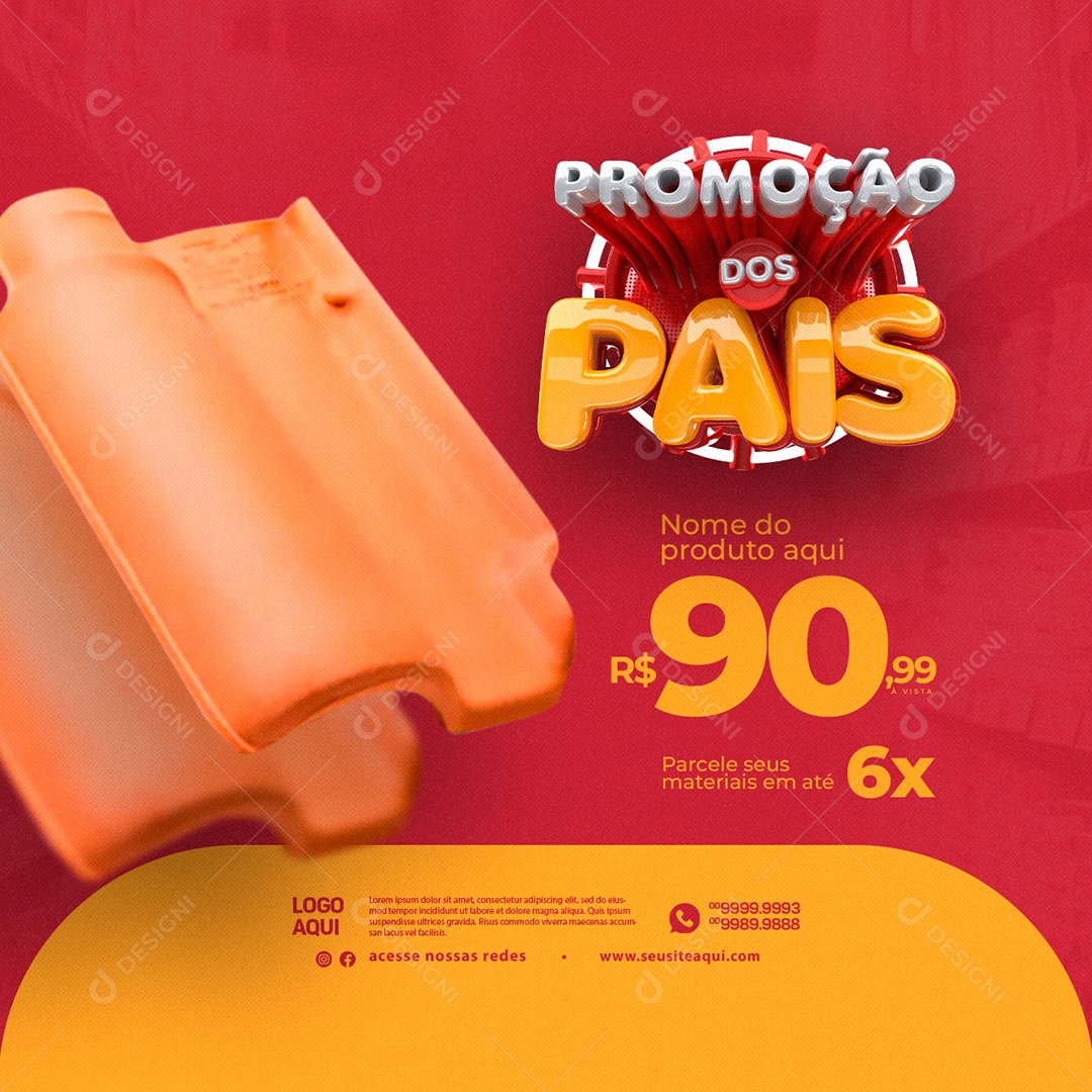 Promoção Dos Pais Telhas Materiais De Construção Social Media PSD Editável