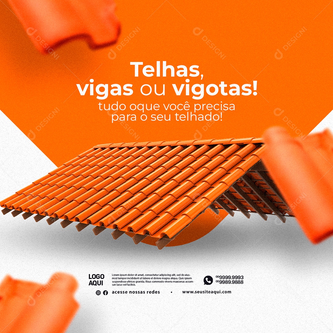 Telhas Vigas Ou Vigotas Materiais De Construção Social Media PSD Editável