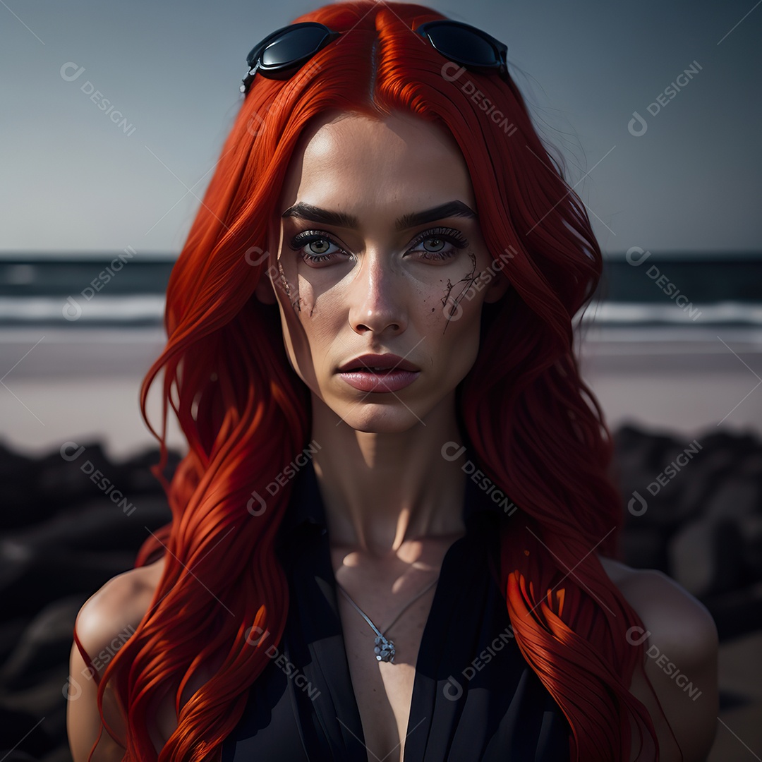 Imagem realista de linda mulher jovem