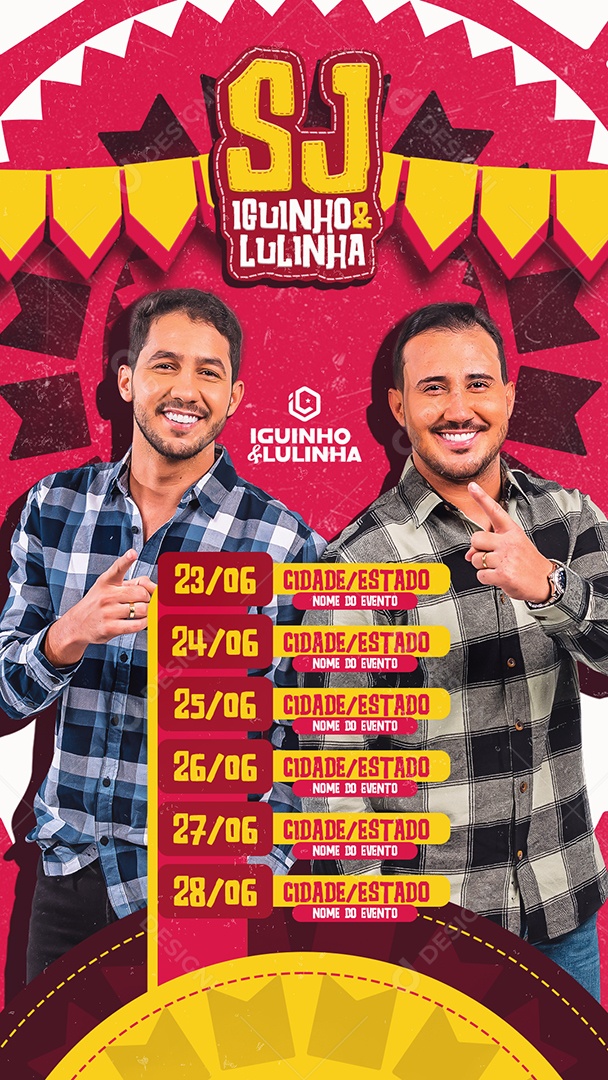 Social Media Flyer Story Iguinho E Lulinha Agenda PSD Editável