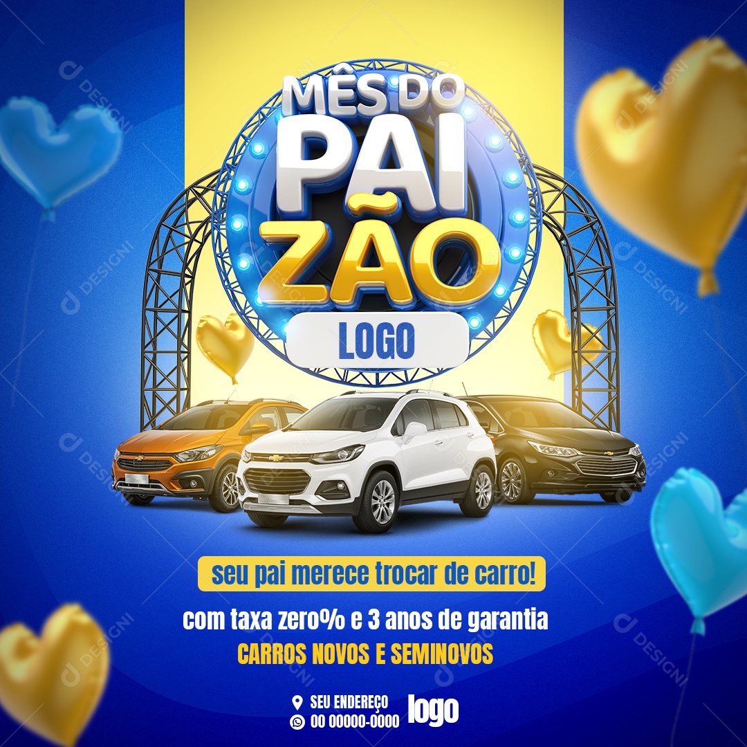 Mês Do Paizão Merece trocar De Carro Social Media PSD Editável