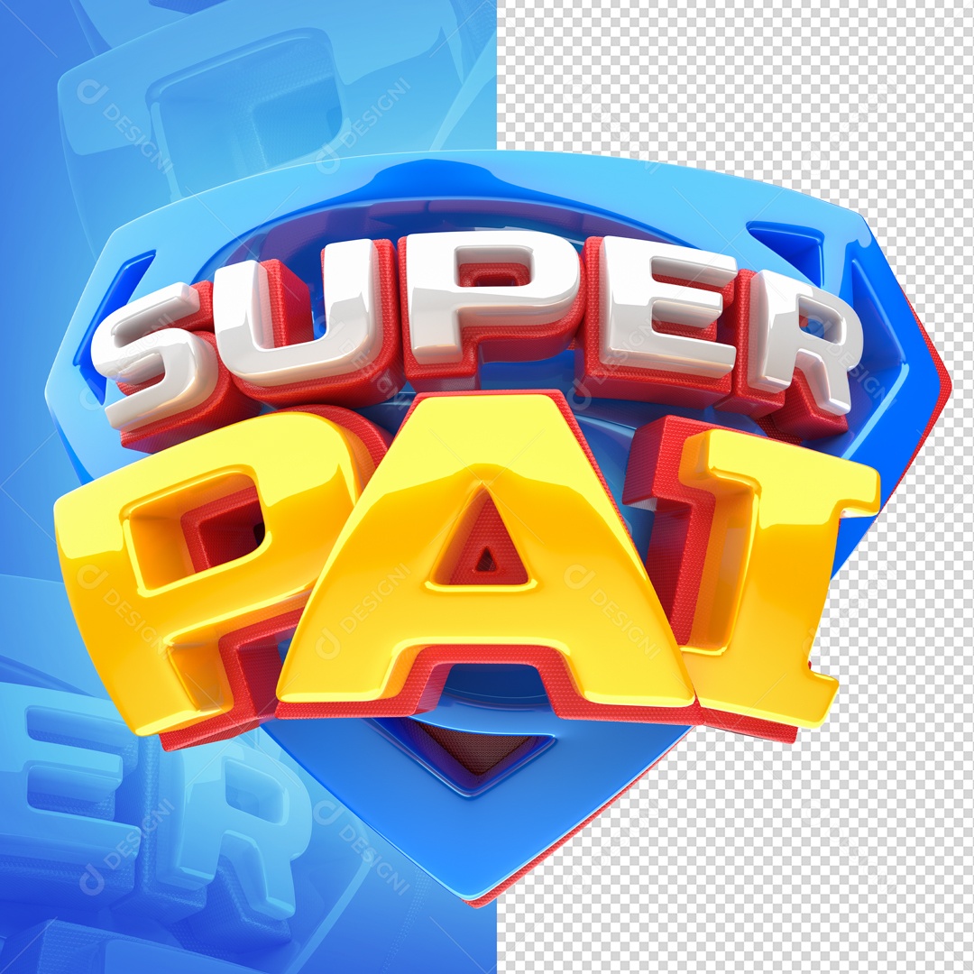 Super Pai Selo 3D Para Composição PSD