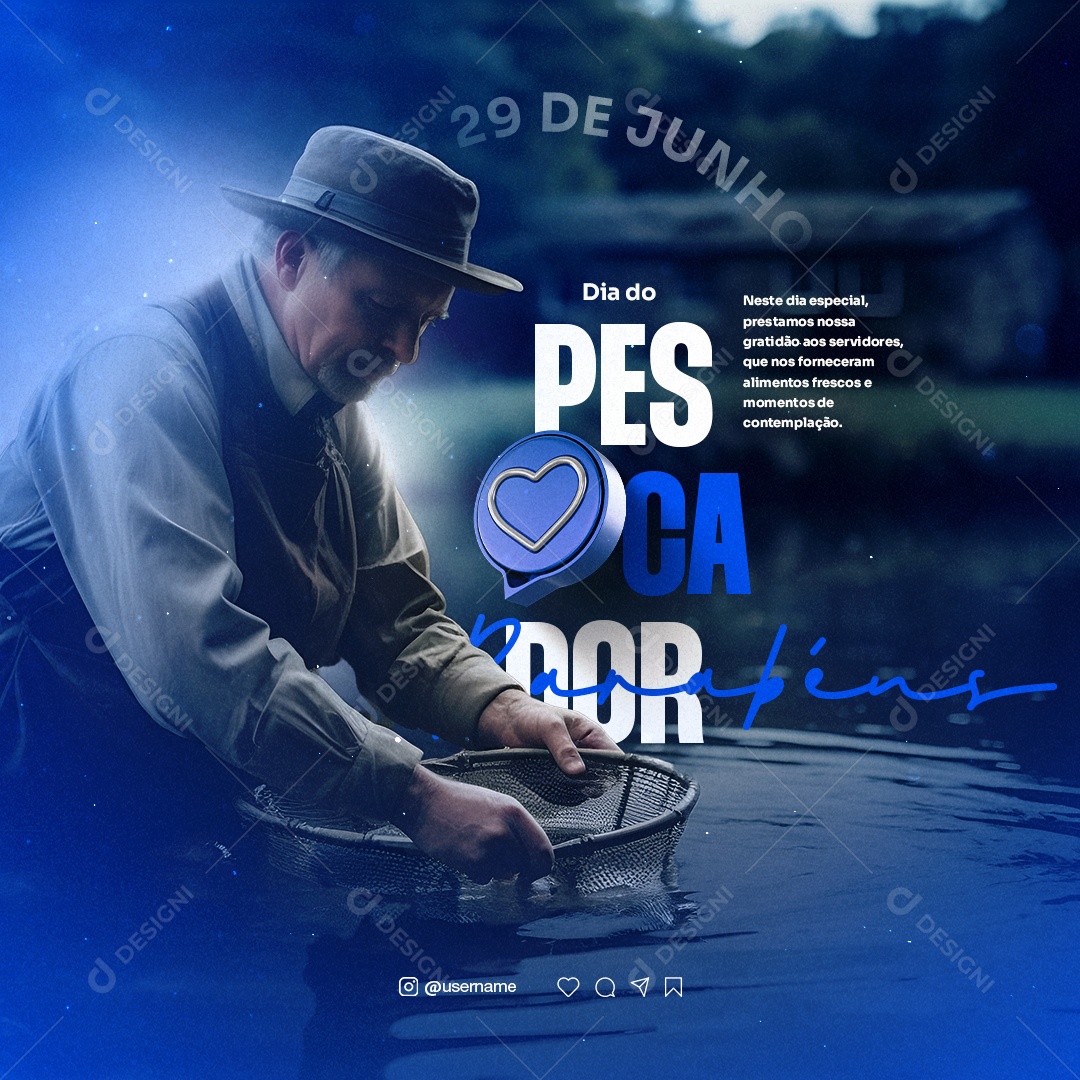 Prestamos Nossa Gratidão Aos Servidores Dia Do Pescador Social Media PSD Editável