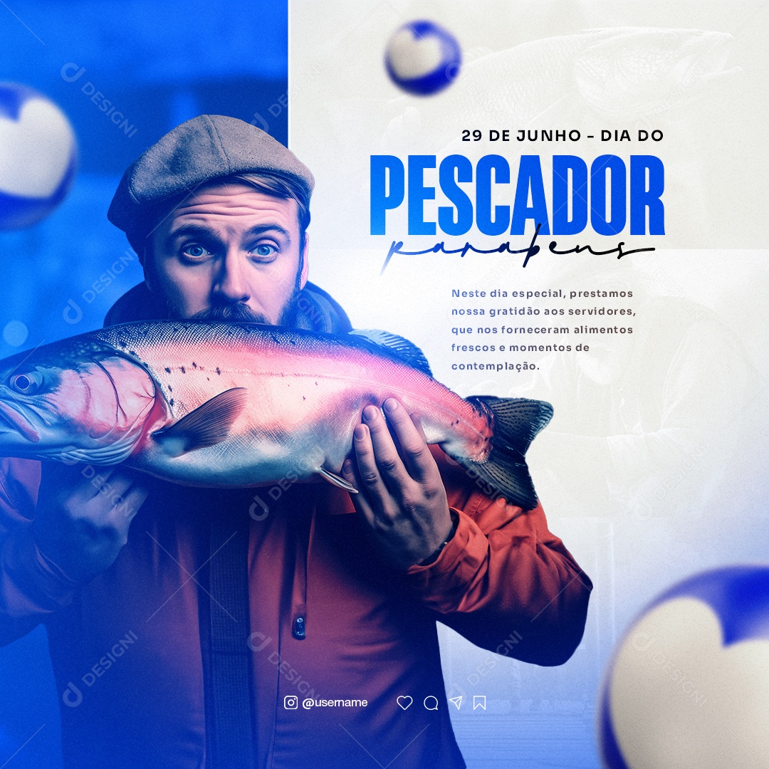 Prestamos Nossa Gratidão Dia Do Pescador Social Media PSD Editável