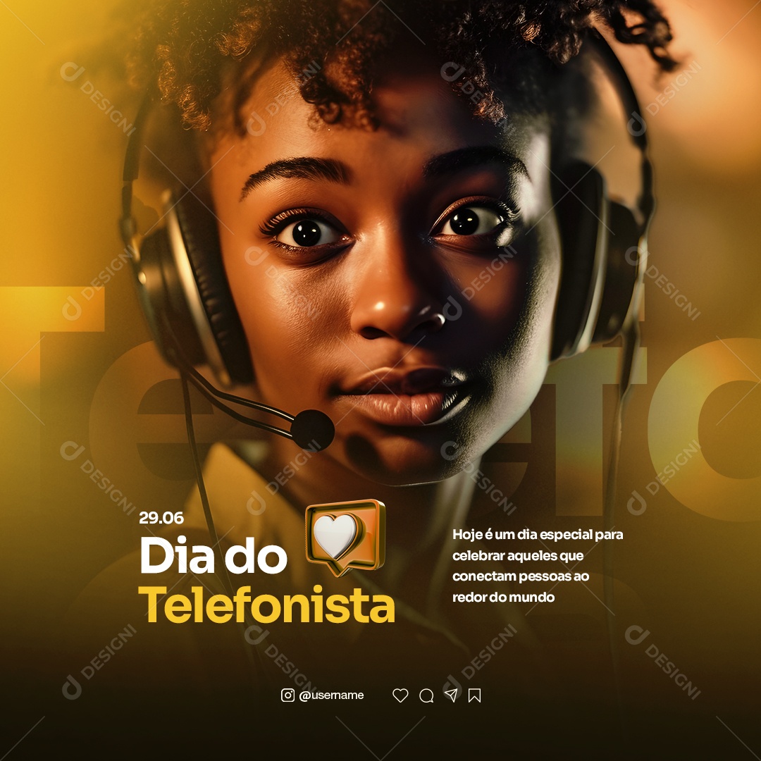 Hoje é Um Dia Especial Para Celebrar Dia Do Telefonista Social Media PSD Editável