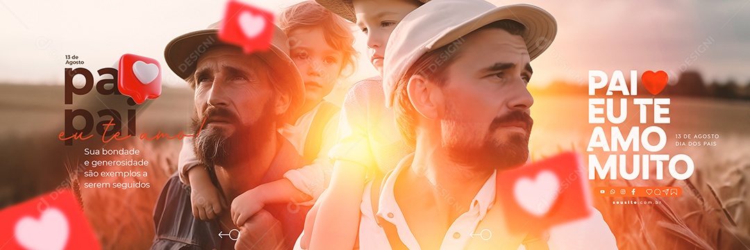 Sua Bondade E Generosidade São Exemplos Dia Dos Pais Carrossel Social Media PSD Editável