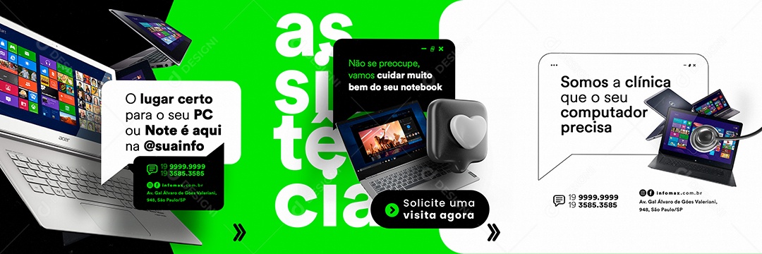 We Are The Clinic That Needs Your Computer Technical Assistance Editable Social Media PSD Carousel