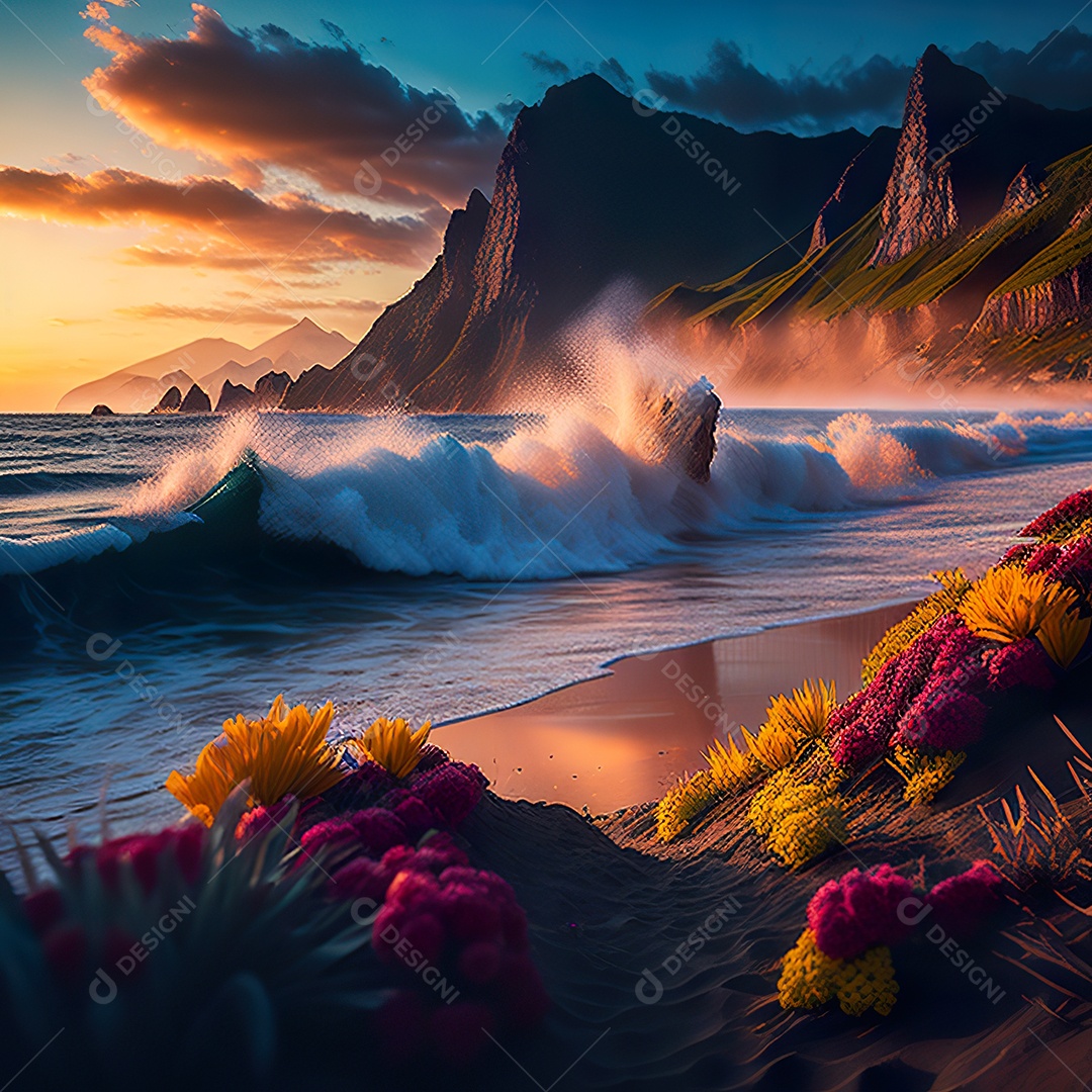 Imagem realista de linda praia