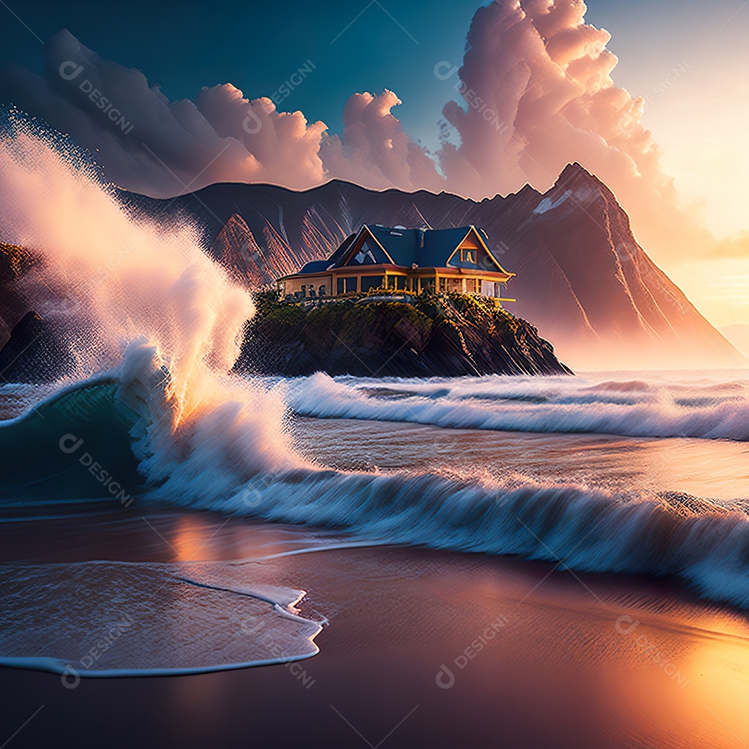 Imagem realista de linda praia