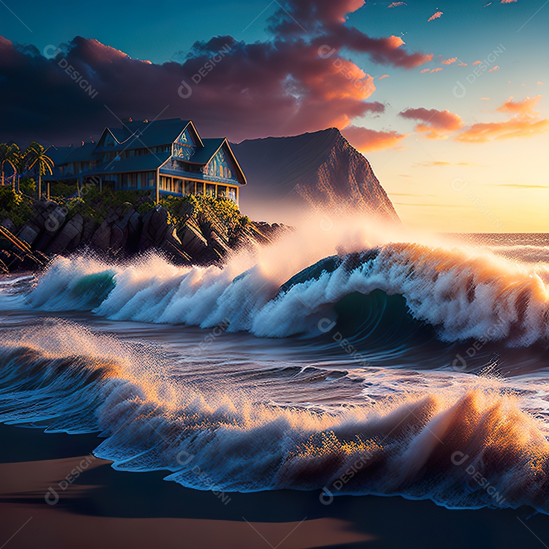 Imagem realista de linda praia