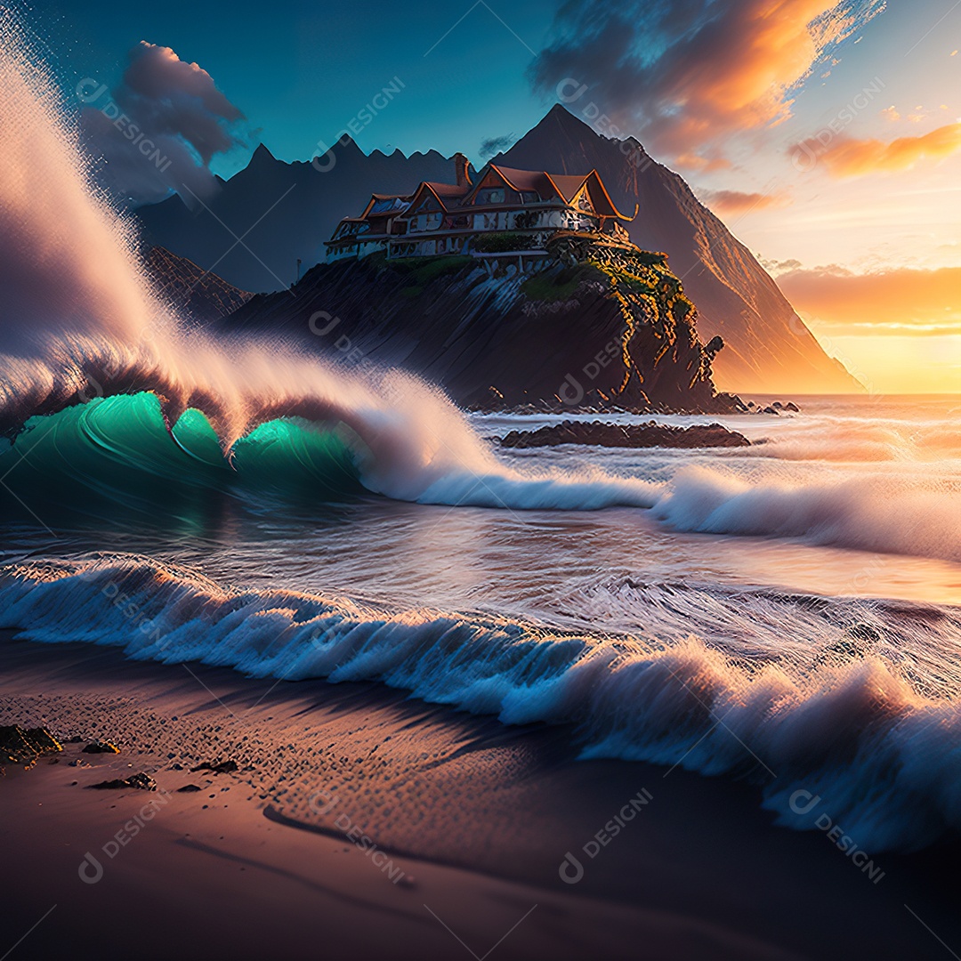 Imagem realista de linda praia