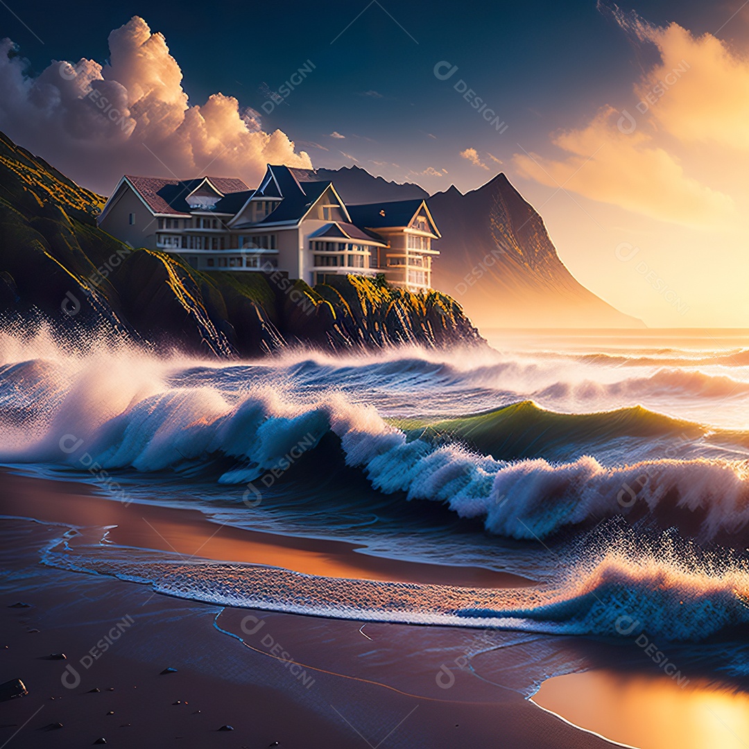 Imagem realista de linda praia