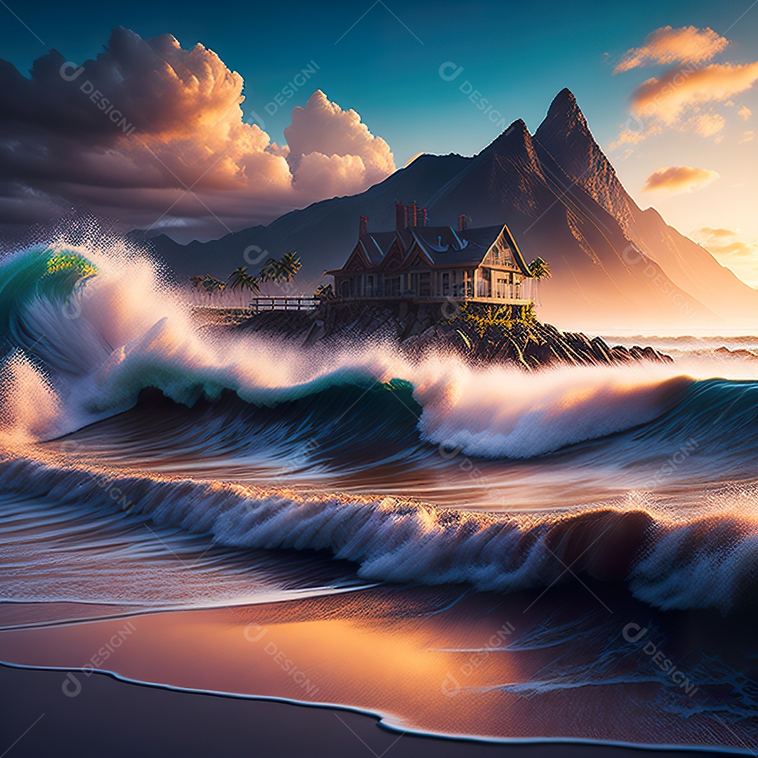 Imagem realista de linda praia