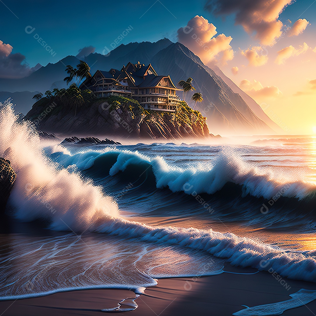 Imagem realista de linda praia