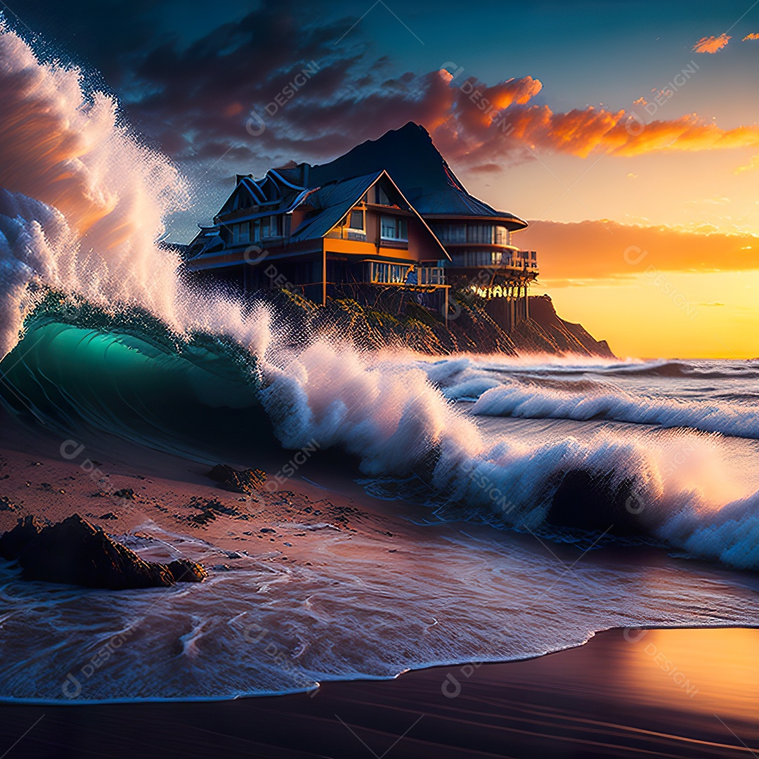 Imagem realista de linda praia