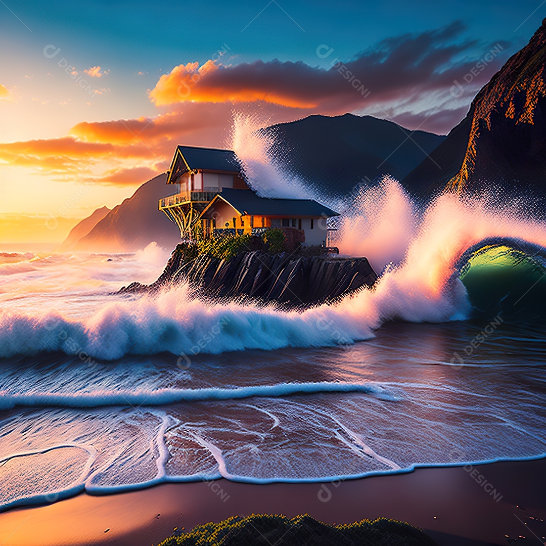 Imagem realista de linda praia