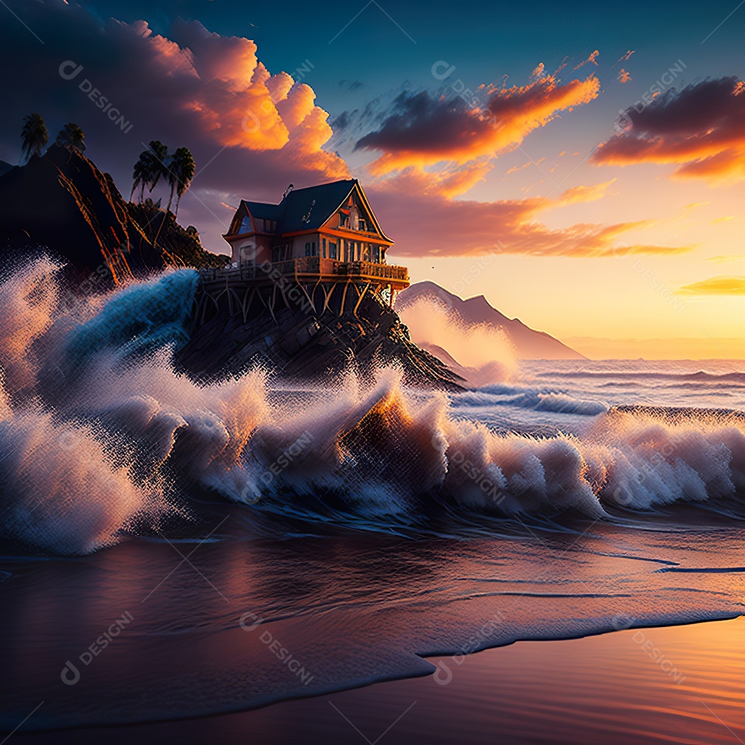 Imagem realista de linda praia