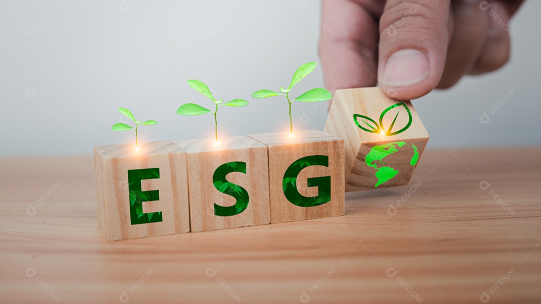 Conceito ESG para meio ambiente, sociedade e governança em sustentabilidade.
