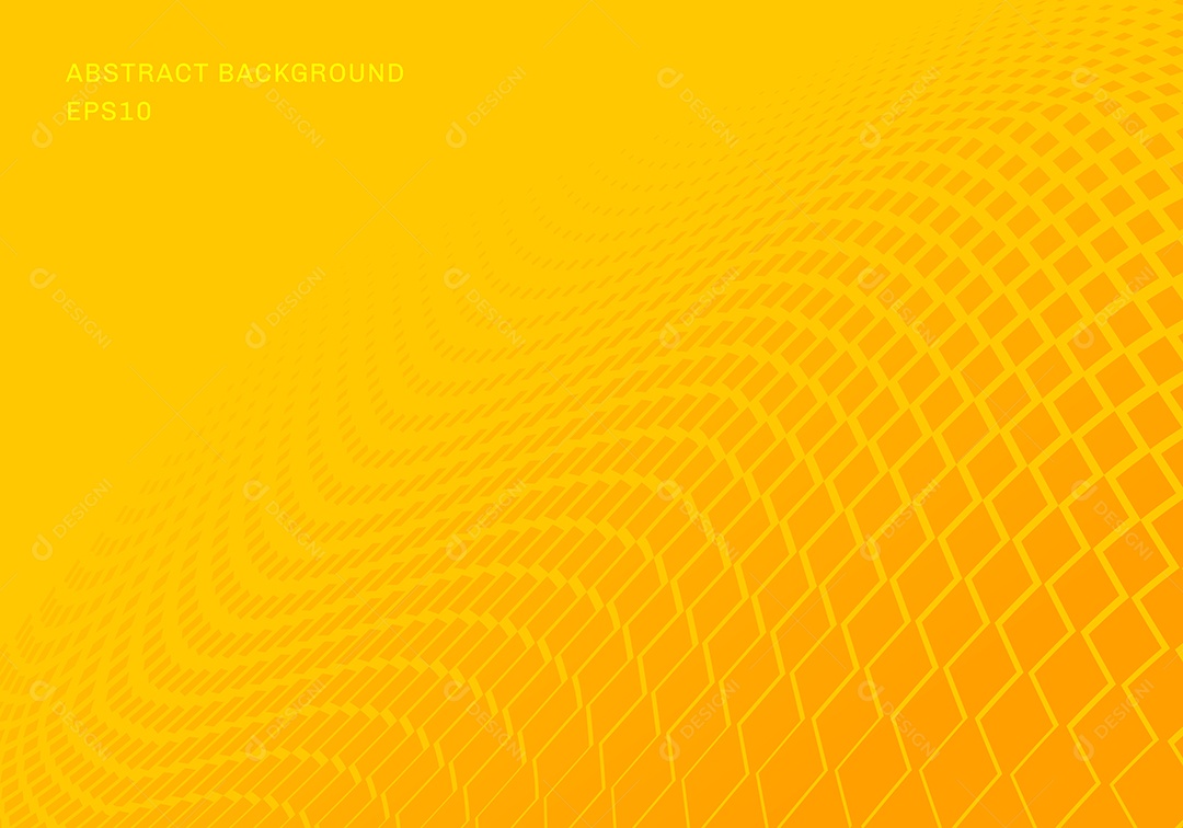 Background Amarelo Linha Onduladas Vetor EPS