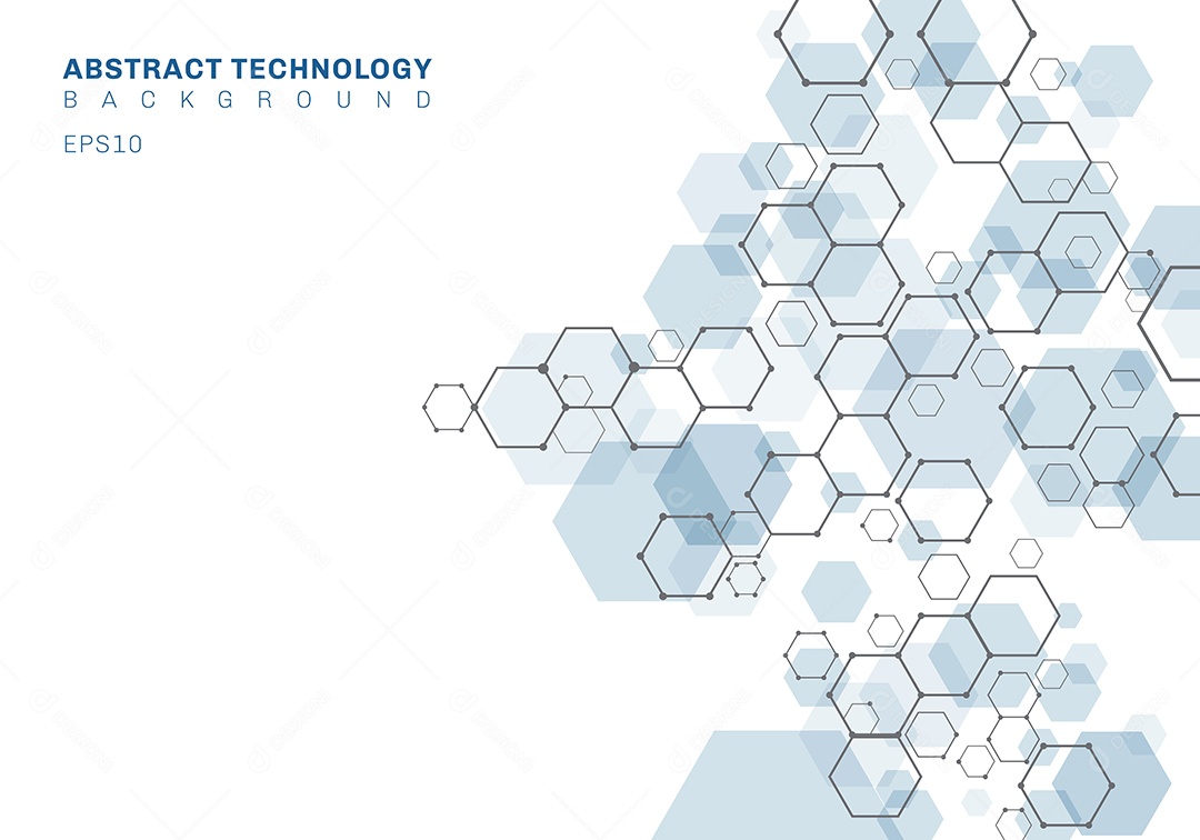 Background Estrutura Molecular Hexagonal Azul Vetor EPS