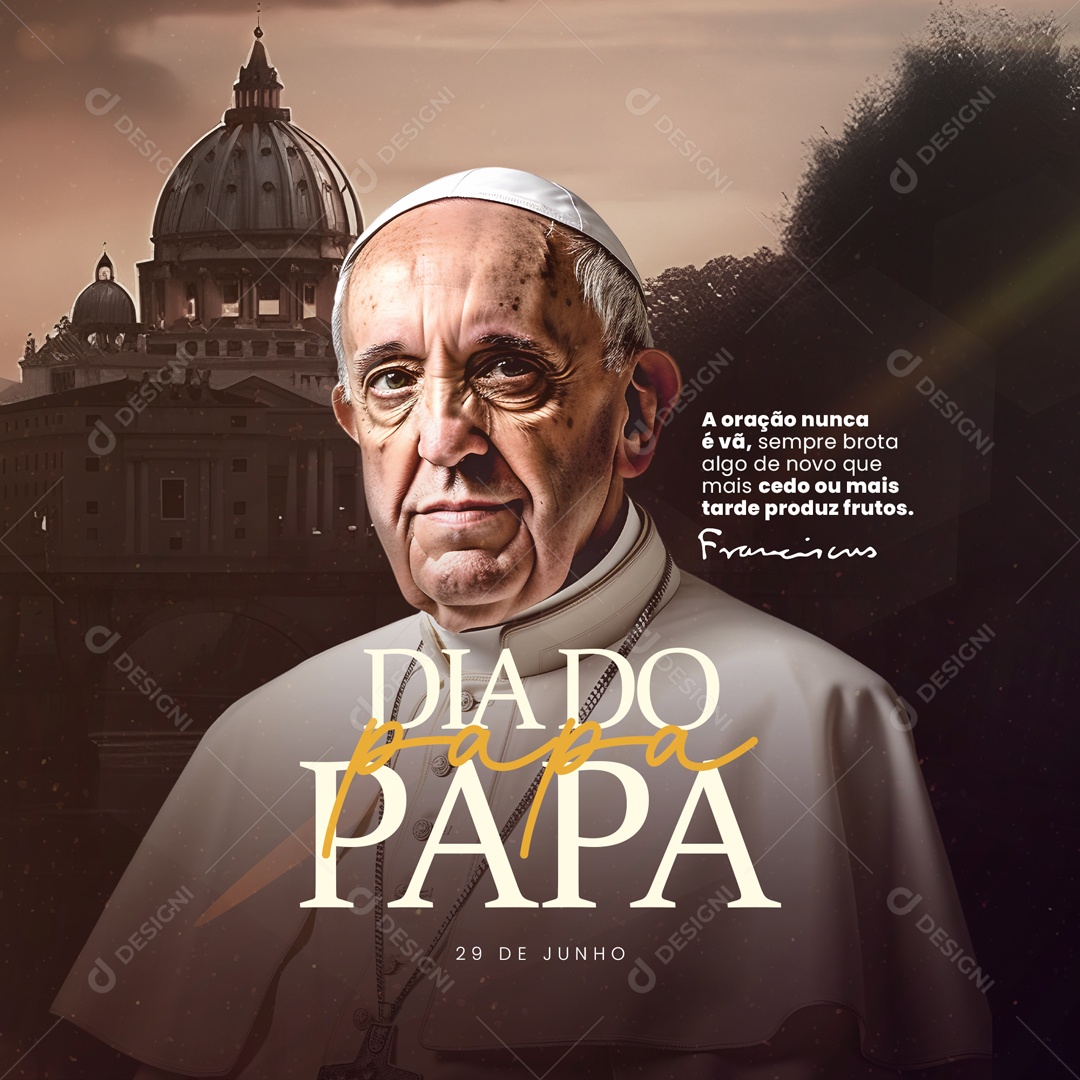 Dia do Papa 29 de Junho Social Media PSD Editável