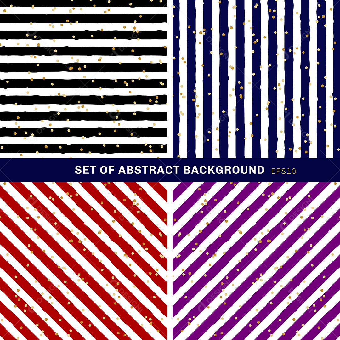 Conjunto Listrados Abstratos Vetor EPS