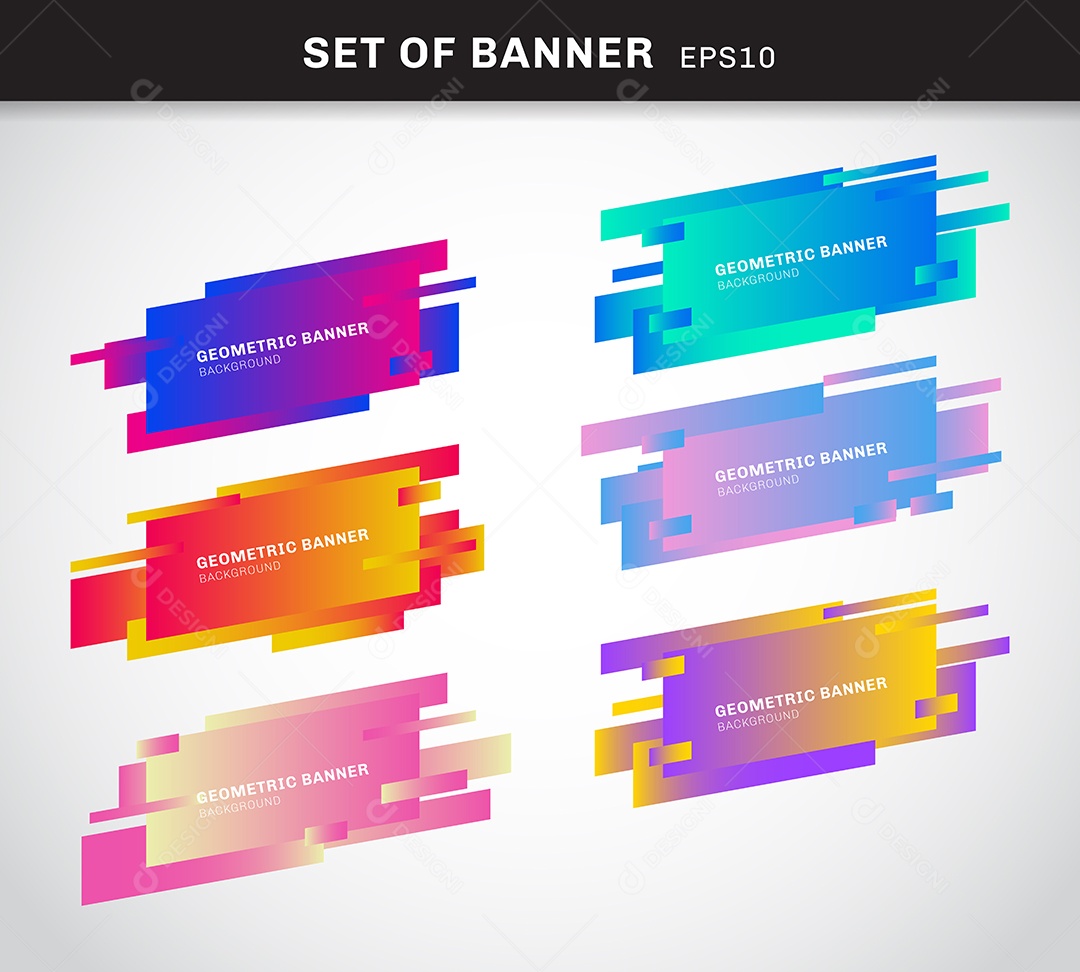 Conjunto de Banners Geométricos  Vetor EPS
