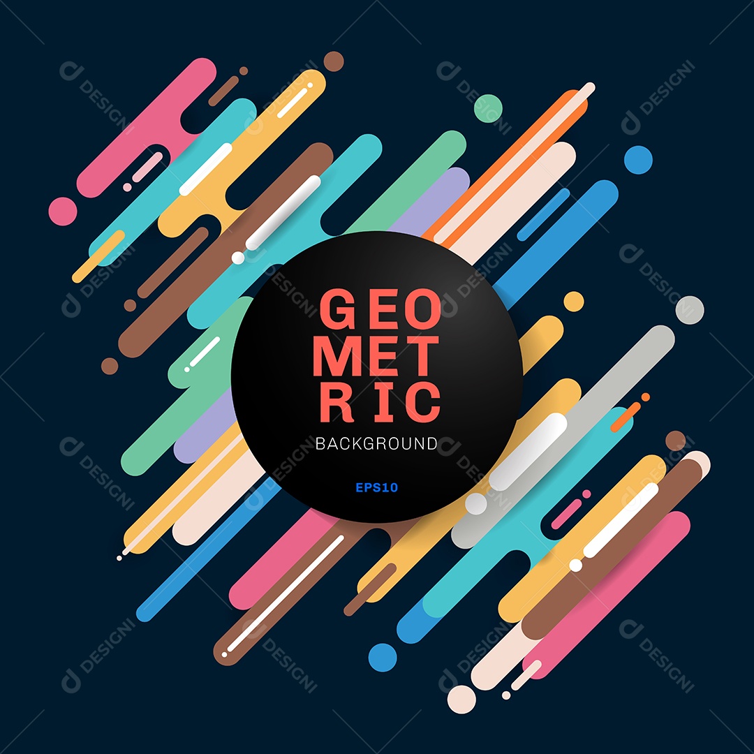 Background Linhas Arredondadas Multicoloridas Vetor EPS