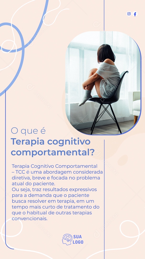 Story O Que é Terapia Cognitivo Comportamental Social Media PSD Editável