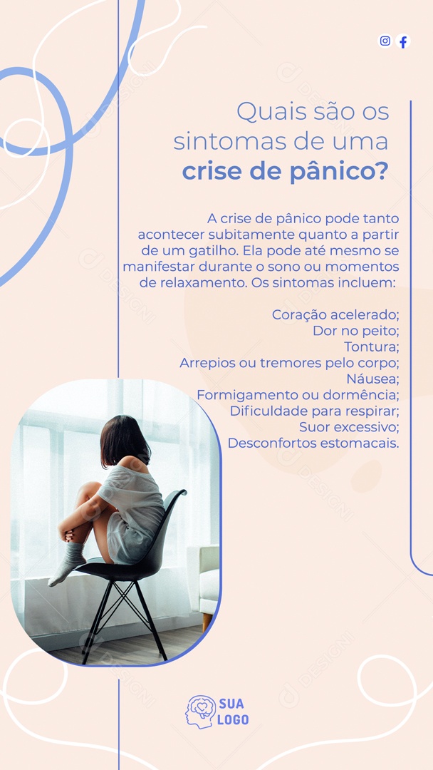 Story Sintomas De Uma Crise De Pânico Social Media PSD Editável