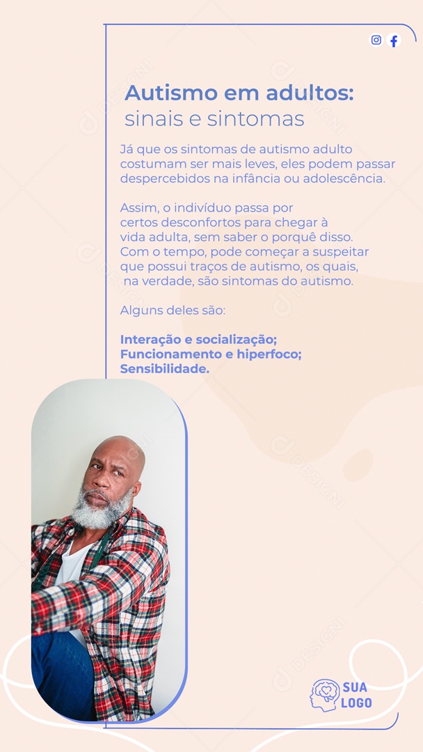 Social Media Story Autismo Em Adultos Sinais E Sintomas PSD Editável
