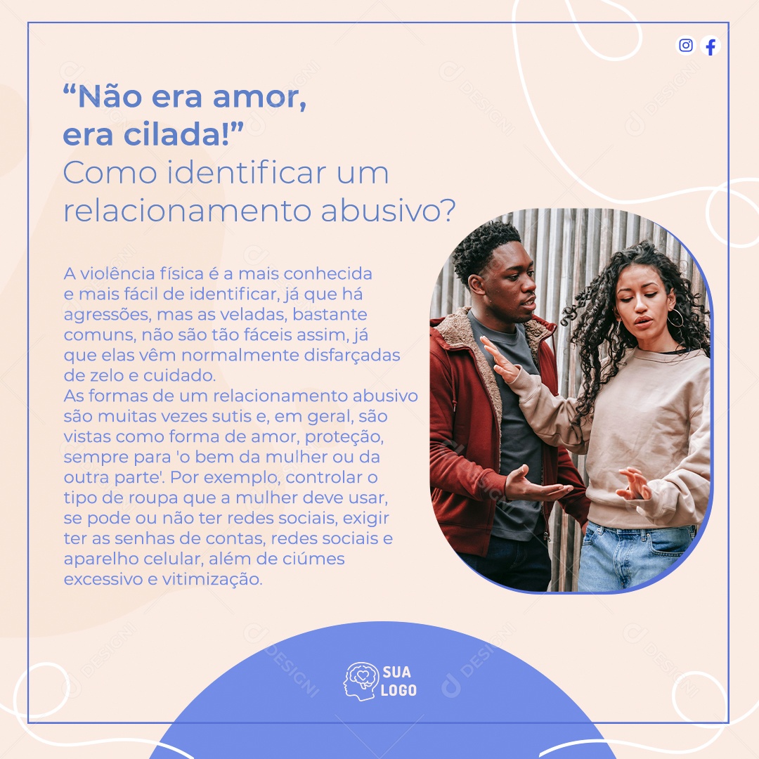 Feed Não Era Amor Era Cilada Social Media PSD Editável