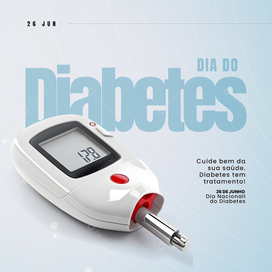 Dia do Diabetes 26 de Junho Social Media PSD Editável