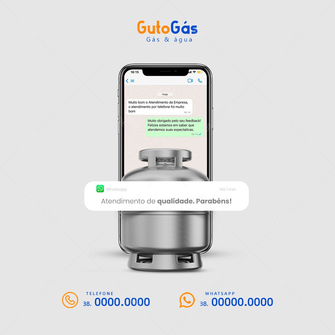 Feedback Distribuidora de Gás & Água Social Media PSD Editável
