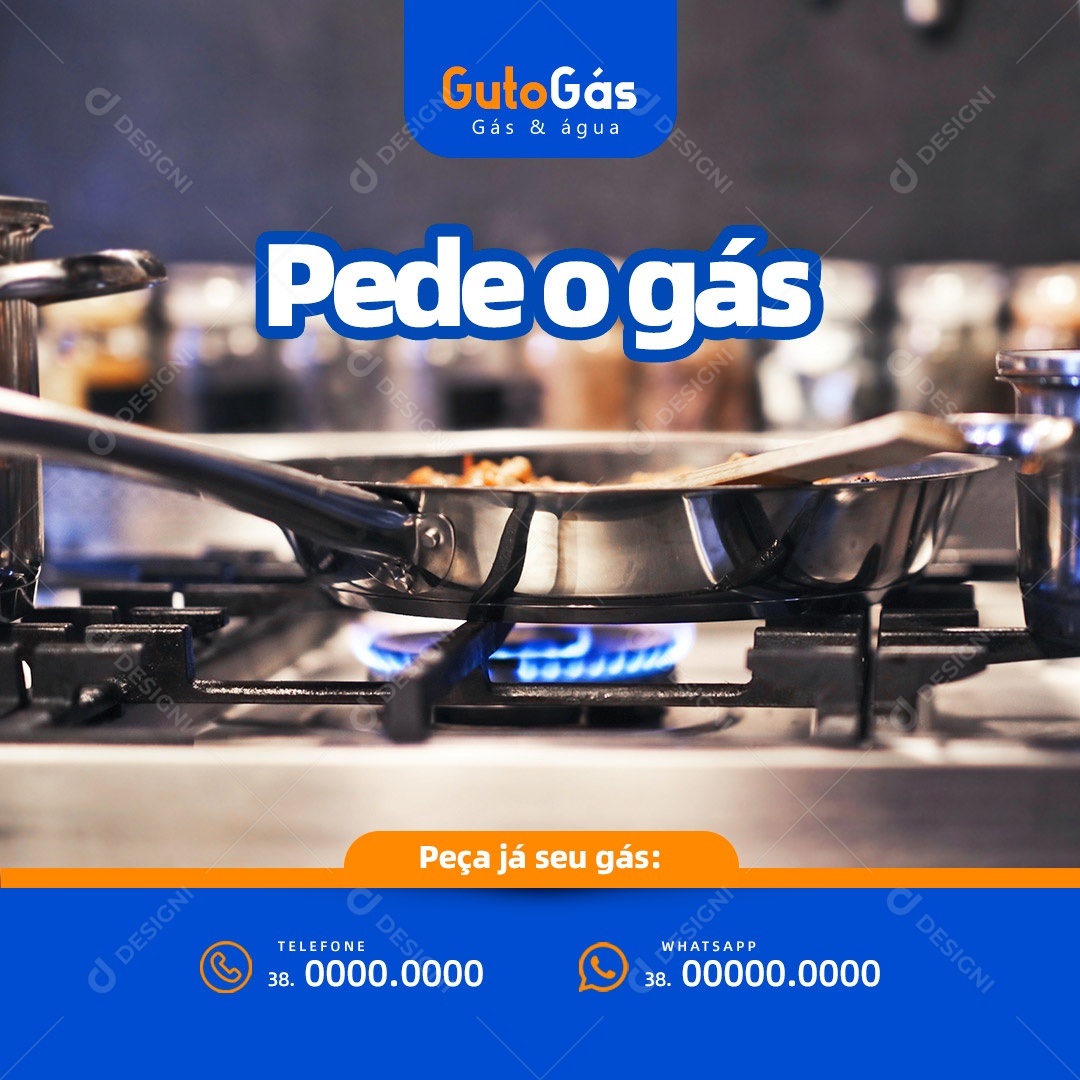 Pede o Gás Distribuidora de Gás & Água Social Media PSD Editável