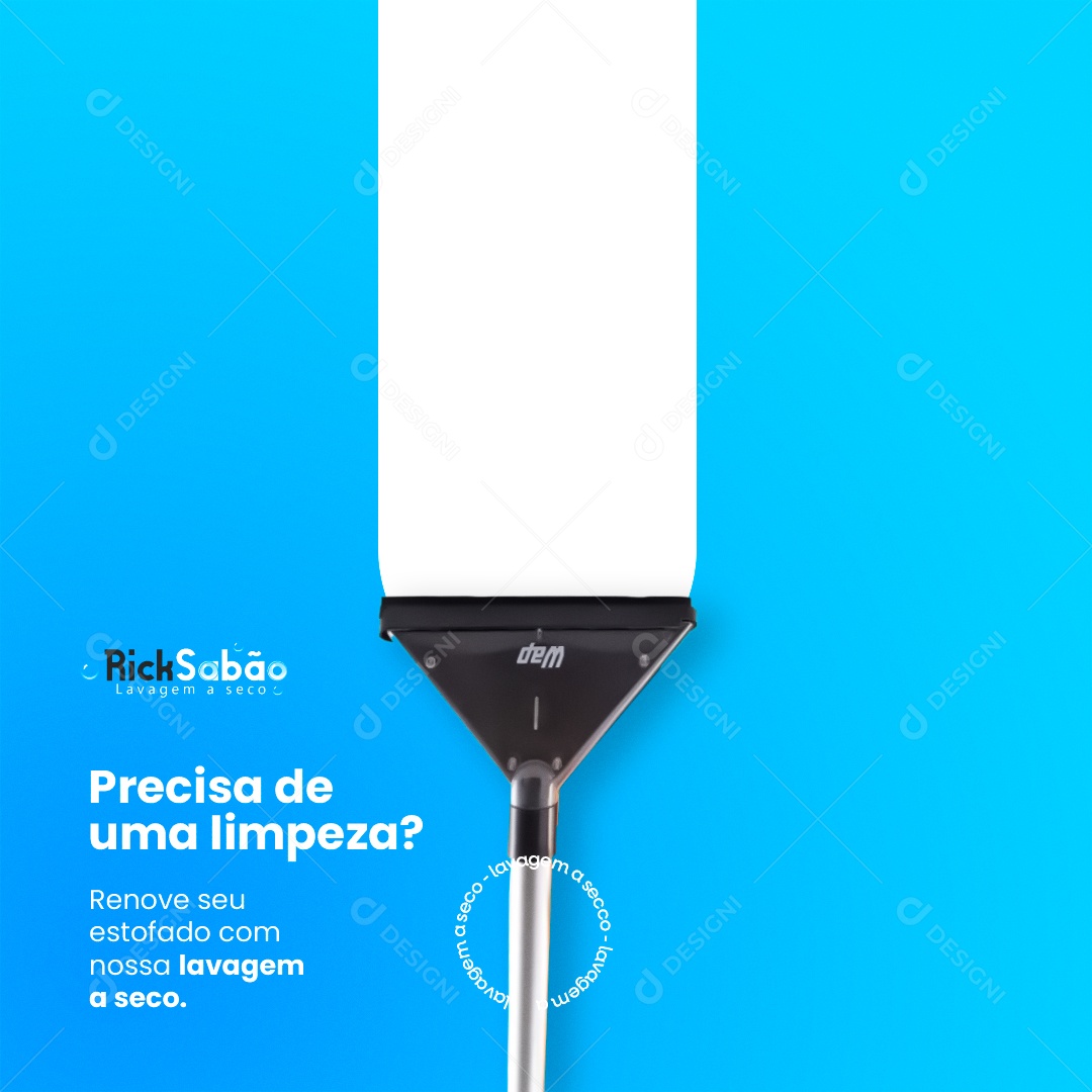 Precisa de uma Limpeza? Renove seu Estofado com Nossa Lavagem a Seco. Social Media PSD Editável