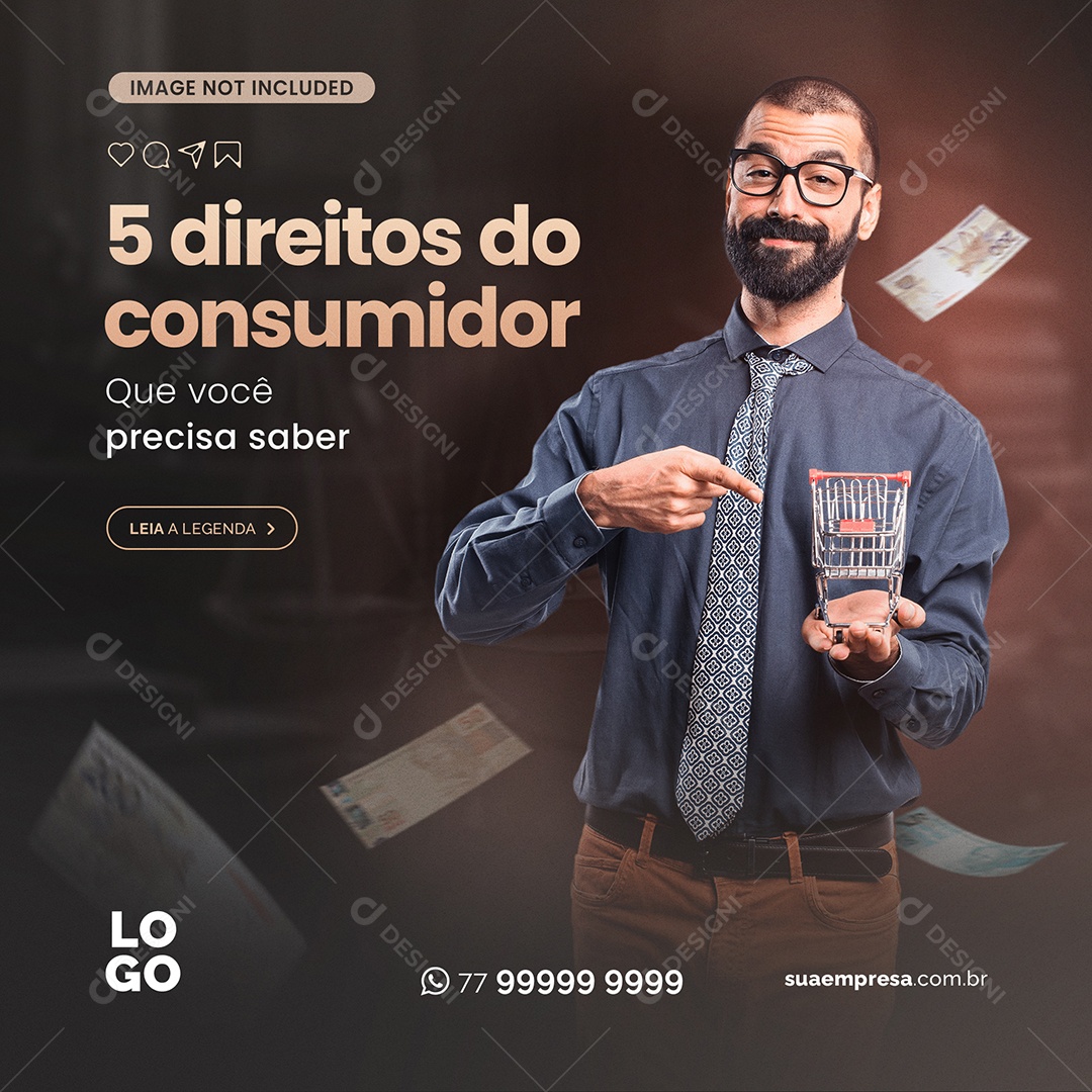 5 Direitos do Consumidor Social Media PSD Editável