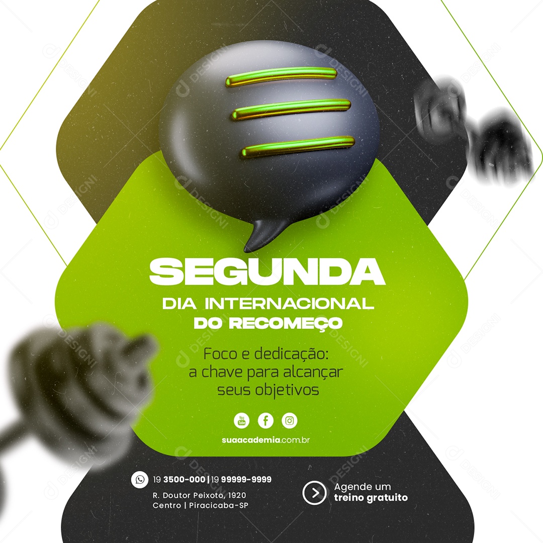 Segunda Dia Internacional Do Recomeço Academia Social Media PSD Editável