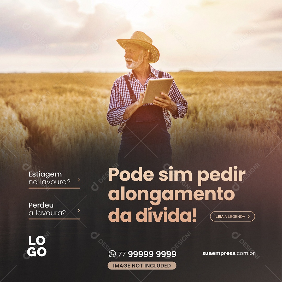 Pode Sim Pedir Alongamento da Divida Social Media PSD Editável