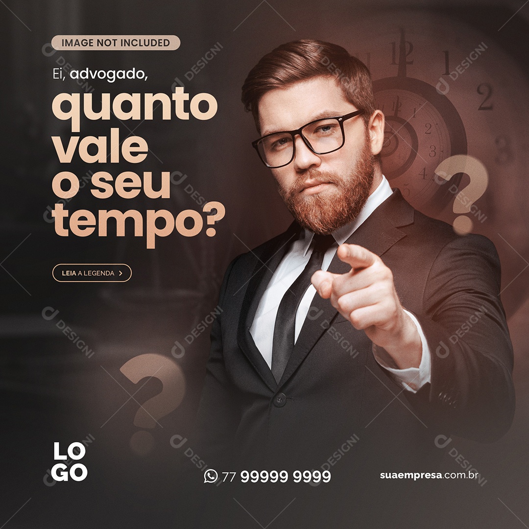 Quanto Vale o Seu Tempo Social Media PSD Editável