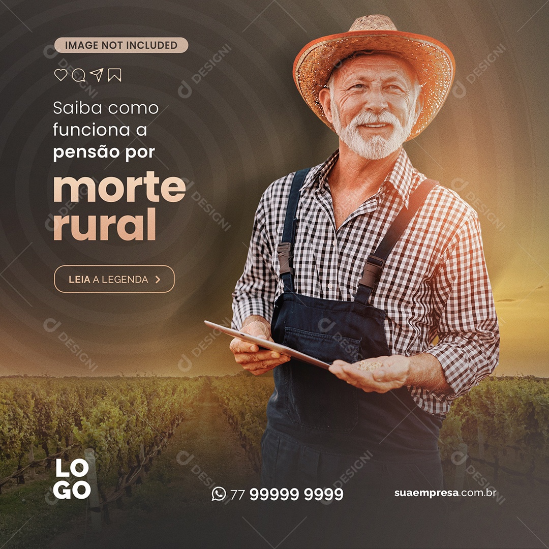 Saiba Como Funciona a Pensão Morte Rural Social Media PSD Editável