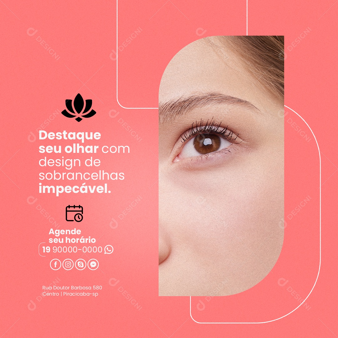 Destaque Seu Olhar Com Design De Sobrancelhas Impecável Social Media PSD Editável