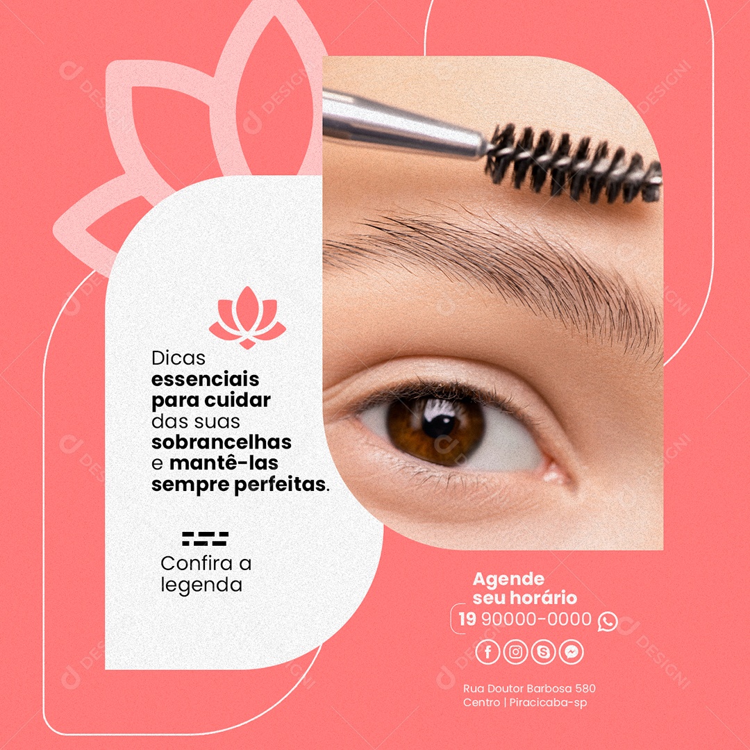 Dicas Essenciais Para Cuidar Das Suas Sobrancelhas Social Media PSD Editável
