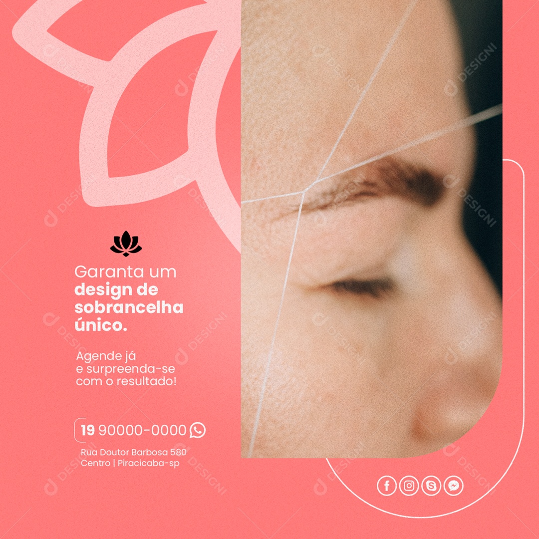 Garanta Um Design De Sobrancelha Único Designer De Sobrancelha Social Media PSD Editável