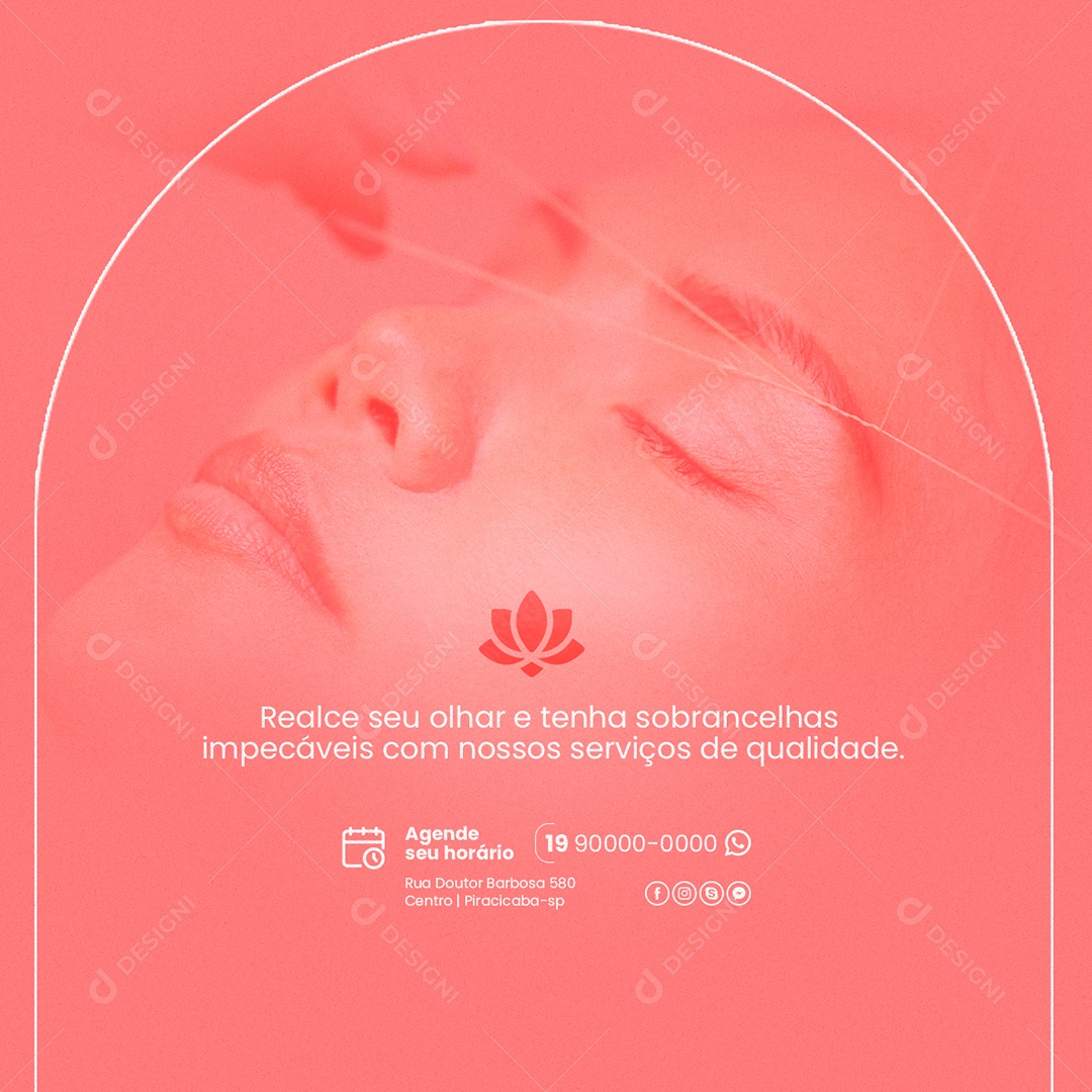 Realce Seu Olhar E Tenha Sobrancelhas Impecáveis Designer De Sobrancelha Social Media PSD Editável