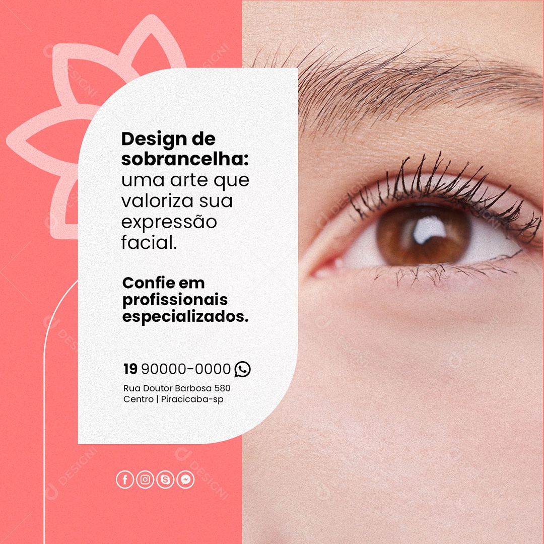 Design De Sobrancelha Uma Arte Que Valorize Designer De Sobrancelha Social Media PSD Editável