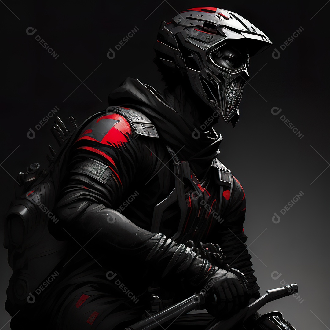 Imagem realista de motoqueiro